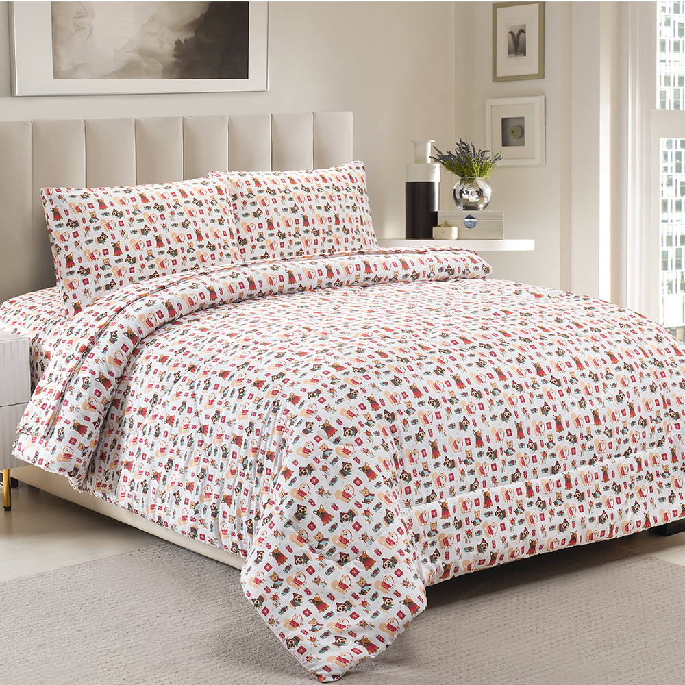 Pigment printing 5 pcs comforter sheet set