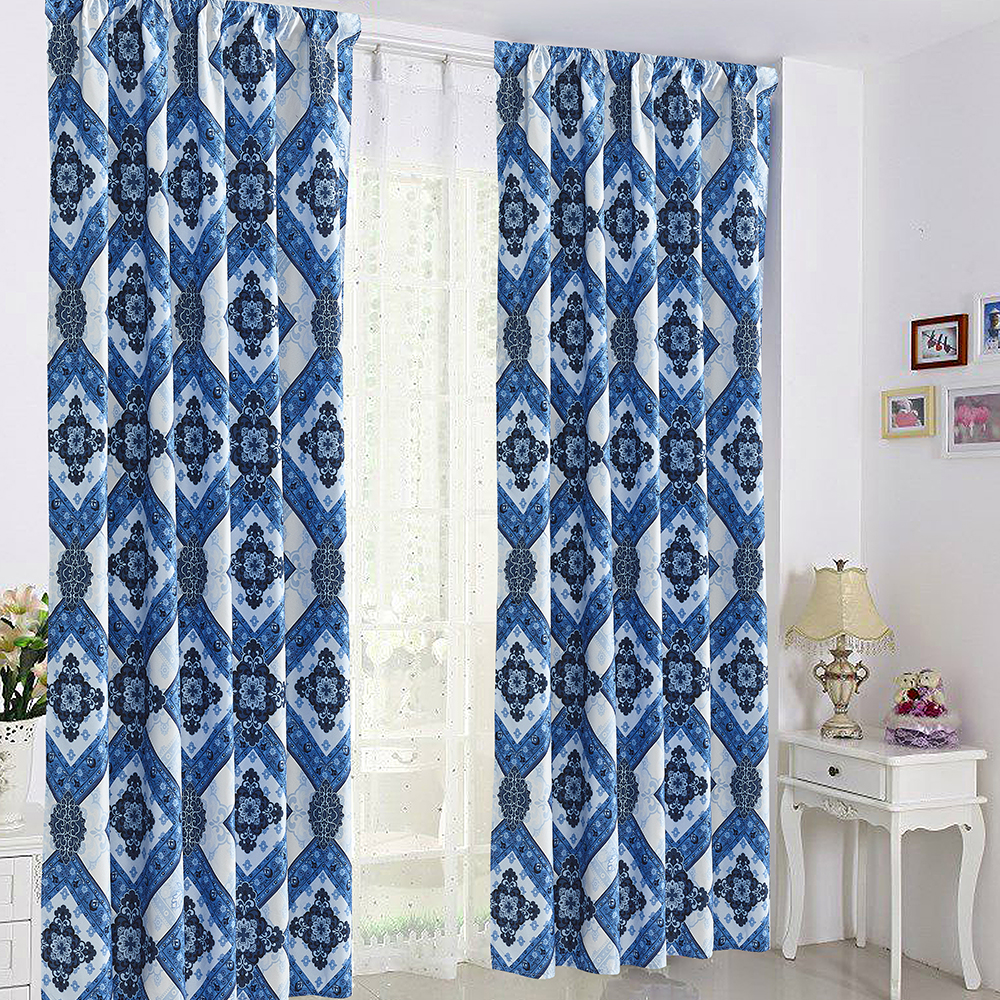 99.99% Polyester printed punching curtains